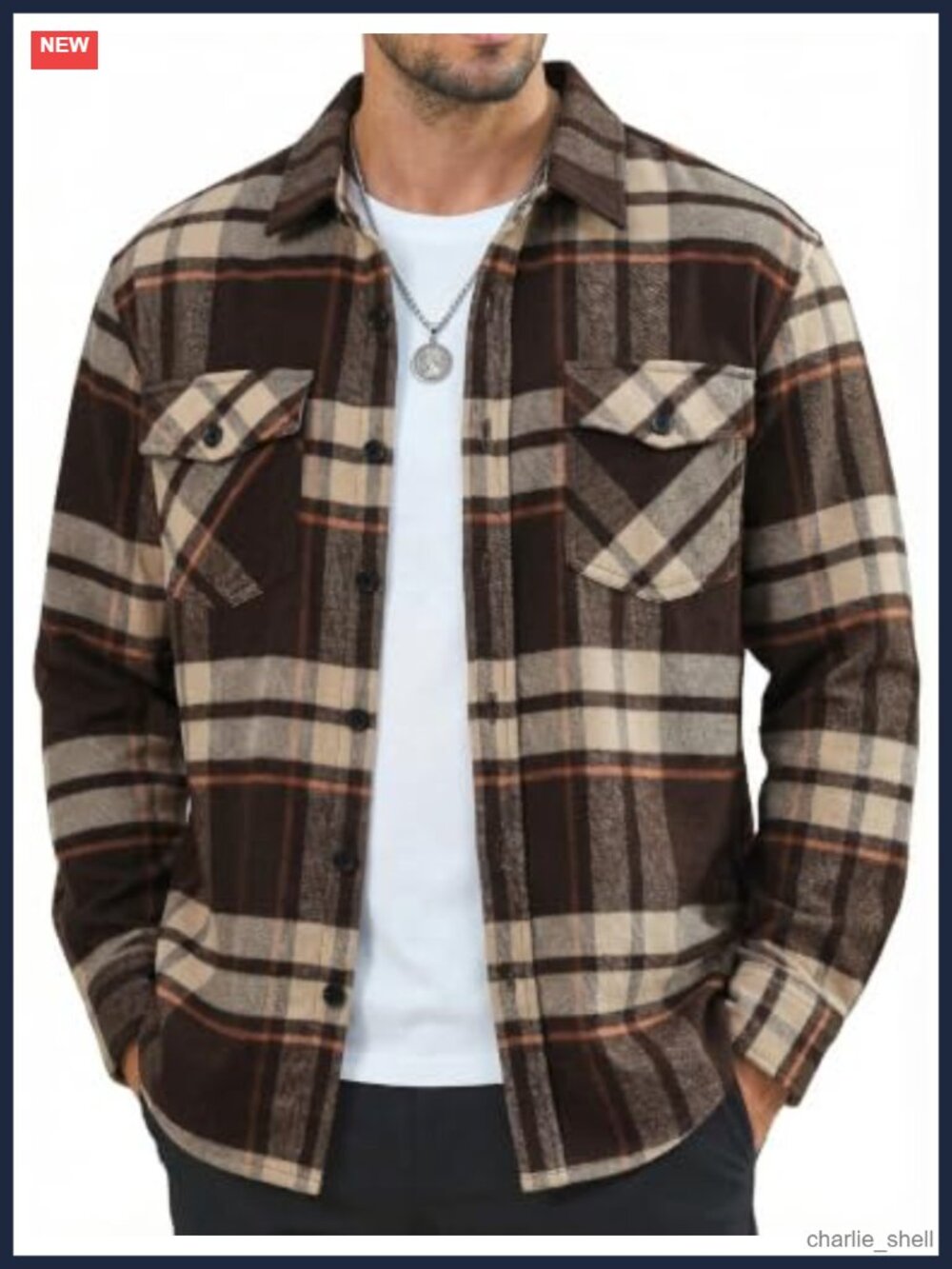 Men's Brushed Cotton Flannel Plaid Button Down Shirt Long Sleeve